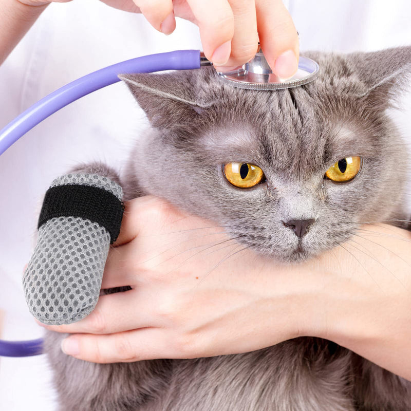 UKCOCO Anti-scratch Shoes for Cats - Adjustable Cat Shoes for Scratching Polyester Cat Paw Protector Cat Anti-slip Sock Shoes for Body Control Nail Trimming - BeesActive Australia