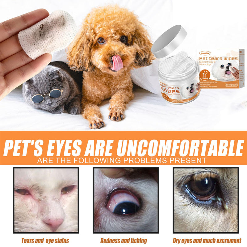 Eyes Wipes for Dogs & Cats Upgraded Pro Version, Dog Eye Wipes, Tear Stain Remover for Pet – Hypoallergenic & Deodorizing Eye Wipes for Dogs, for Discharge, Crust, Mucus & Debris, Aloe Vera (60 Ct)