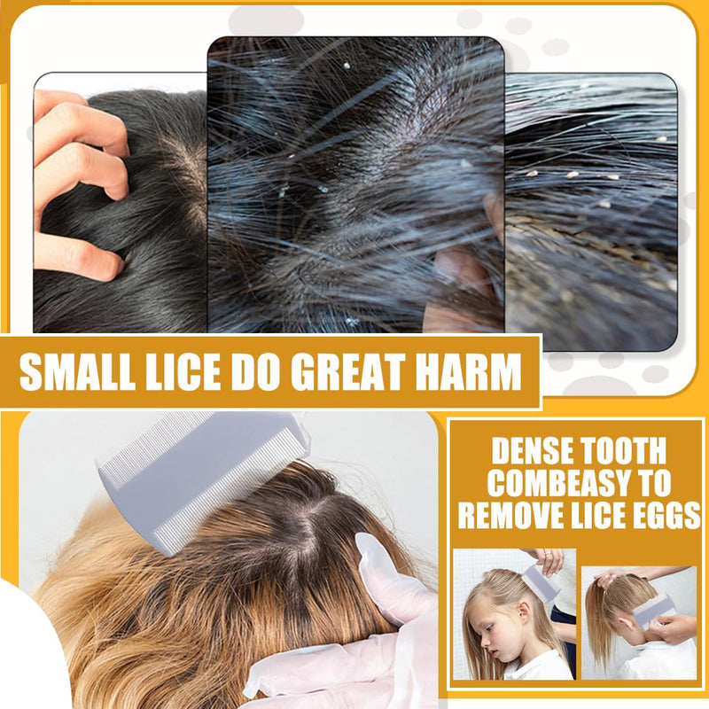 Set of 4 lice nit combs, comes with 2 Gua Sha blades, effective removal, double-sided combs with fine teeth, also suitable for the whole family, also suitable for animals, against fleas and ticks - BeesActive Australia