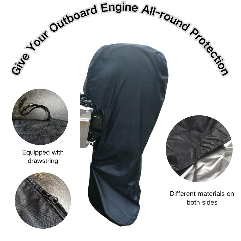 Boat Marine Outboard Motor Cover for Mercury Yamaha Honda 150 175 200 225 HP Heavy Duty Hood Engines Full Cowling Protector Oxford Fabric with PVC Coating Full: 150-225HP