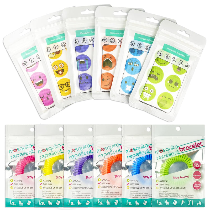 360 Pcs Mosquito Repellent Stickers, Funny Mosquito Patches for Kids Babies Adults with 6 Pack Individually Wrapped Mosquito Repellent Bracelets, DEET Free Mosquito Bands for Indoor Outdoor - BeesActive Australia