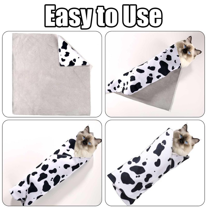 Cat Grooming Wrap, 17.72x17.72in Cat Restraint Wrap for Cutting Nails Self-Adherent Cat Swaddle Fabric Wrap for Nail Trimming Anti-Bite Anti-Scratch Anti-Escape Pet Nail Clipping Supplies - BeesActive Australia