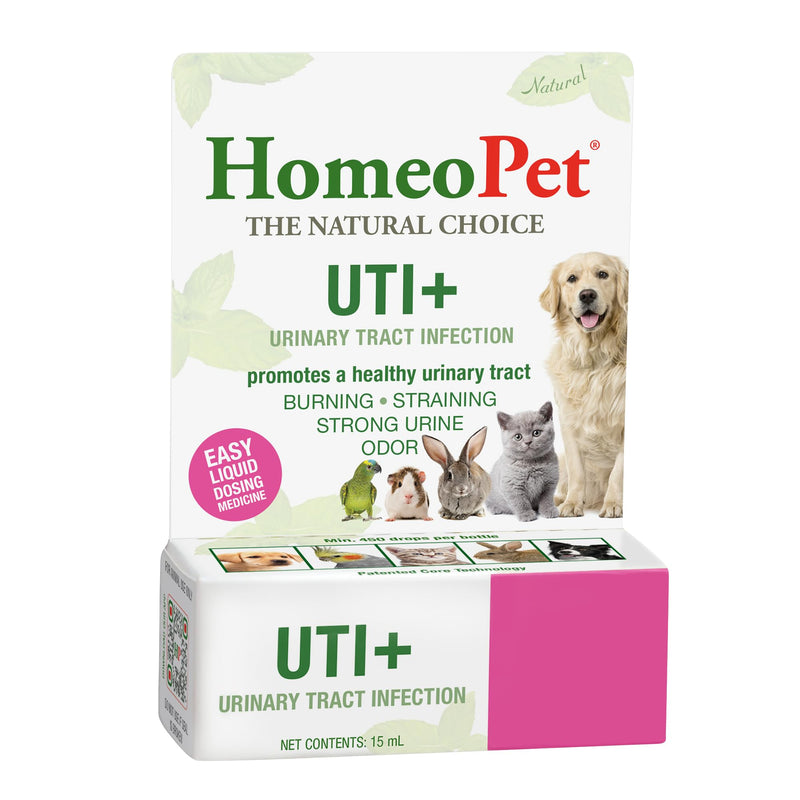 HomeoPet UTI+ Urinary Tract Relief, Safe and Natural Dog and Cat UTI Supplement, 15 Milliliters - BeesActive Australia