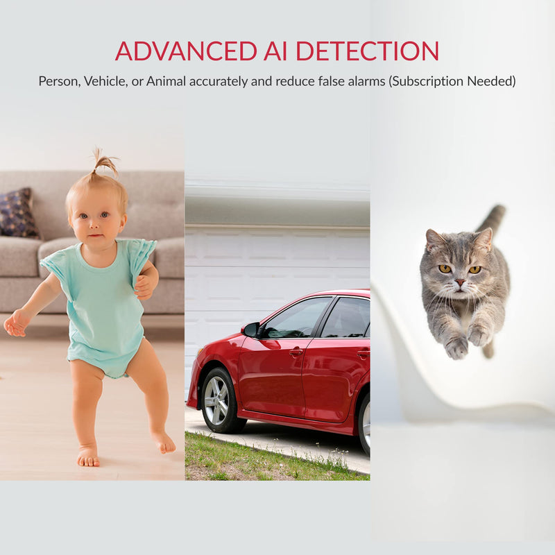 YI Pro 2K Home Security Camera, 2.4Ghz Indoor Camera with Person, Vehicle, Animal Smart Detection, Phone App for Baby, Pet, Dog Monitoring, Works with Alexa and Google Assistant 2K 1 Count - BeesActive Australia