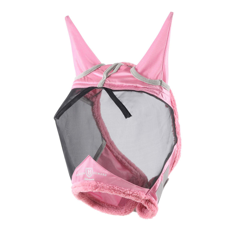 Harrison Howard Horse Fly Mask UV Protective Fine Mesh with Extra Wool Soft Touch on Skin Fly and UV Protection Light Pink M Medium - BeesActive Australia