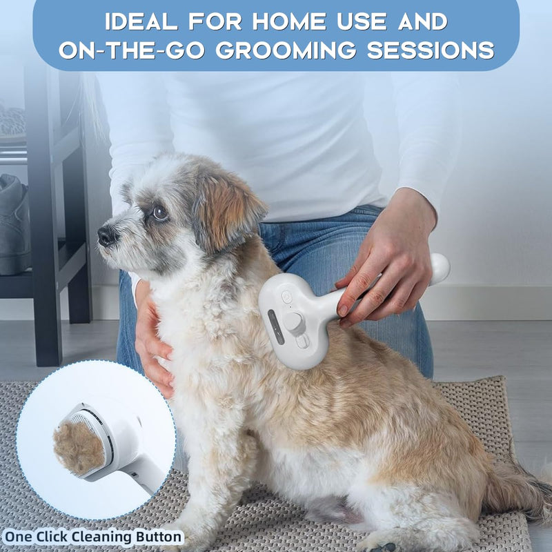 Pet Steam Brush for Shedding, Short & Long Hair Cat Grooming, Dog Steamy Self Cleaning Spray Brush with Release Button, Anti-Static Mist Hair Comb With Steel Bristles Pet Supplies - BeesActive Australia