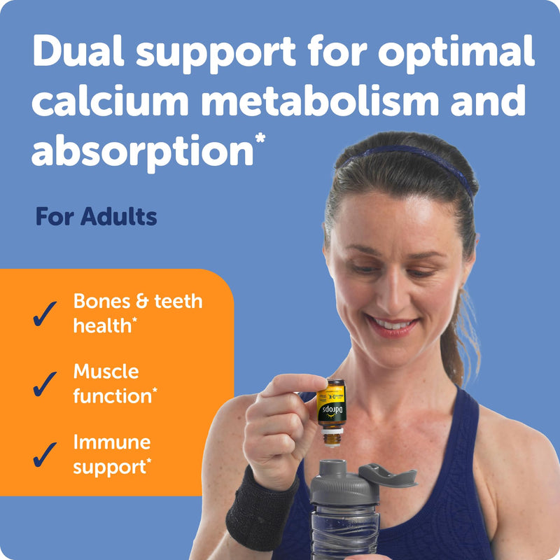 Ddrops Extra Strength 5000 IU Vitamin D3 + K2 90 Drops - Liquid Vitamin D3 & K2 (MK7) Supplement. Supporting Strong Bones, Immune System and Cardiovascular Health. 0.06 Fl Oz (Pack of 1)