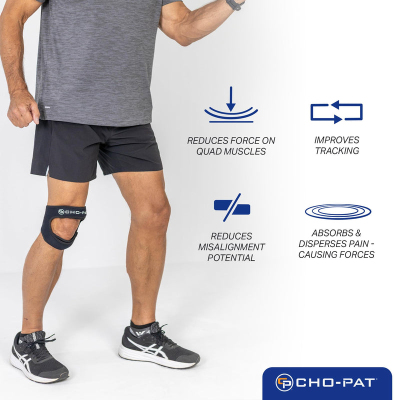 Cho-Pat Dual Action Lite, Adjustable & Lightweight Knee Support Strap for Tendonitis, Meniscus Tears, and Pain Relief, Small/Medium - BeesActive Australia