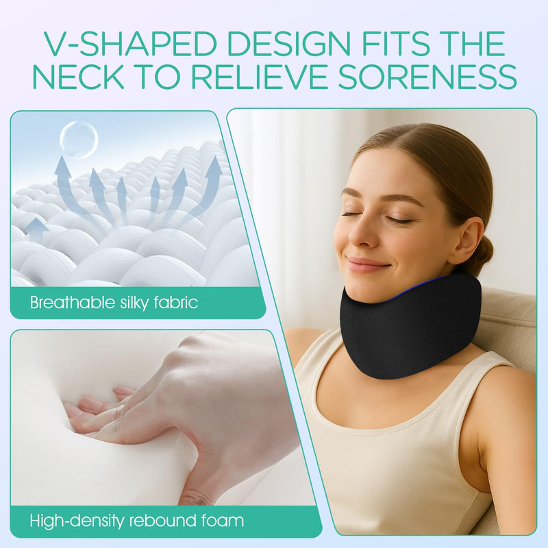 VOYOR-HEALTH Neck Brace, Neck Stretcher for Sleeping, Adjustable Cervical Collar Relieves Pain and Spine Pressure, Neck Support Soft Foam Wraps, Keep Vertebrae Stable for Women & Men NB100