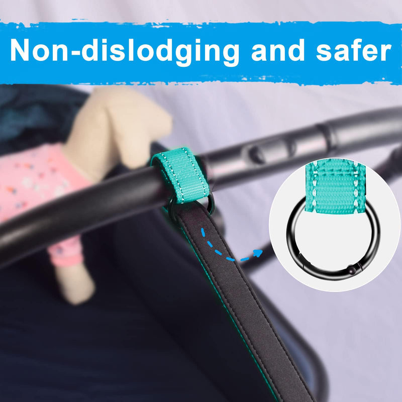PetBonus Short Dog Leash, Safety Wrist Strap for Retractable Dog Leash, Reflective Design and Adjustable Soft Padded Handle, Extra Layer Security for Pet Stroller (Turquoise) Turquoise 1 Pack