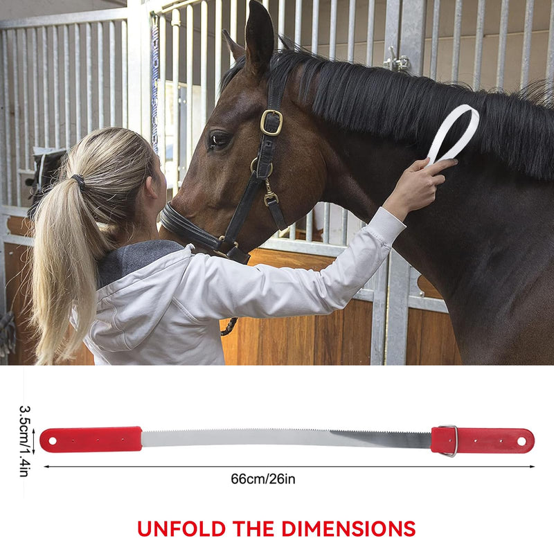 Frdhee Metal Dog/Horse Welding Knife Welding Knife for Horses Welding Knife with Prongs Stainless Steel Shedder Scraper Tool Double Sided Blade for Cleaning Dirt and Loose Hair - BeesActive Australia
