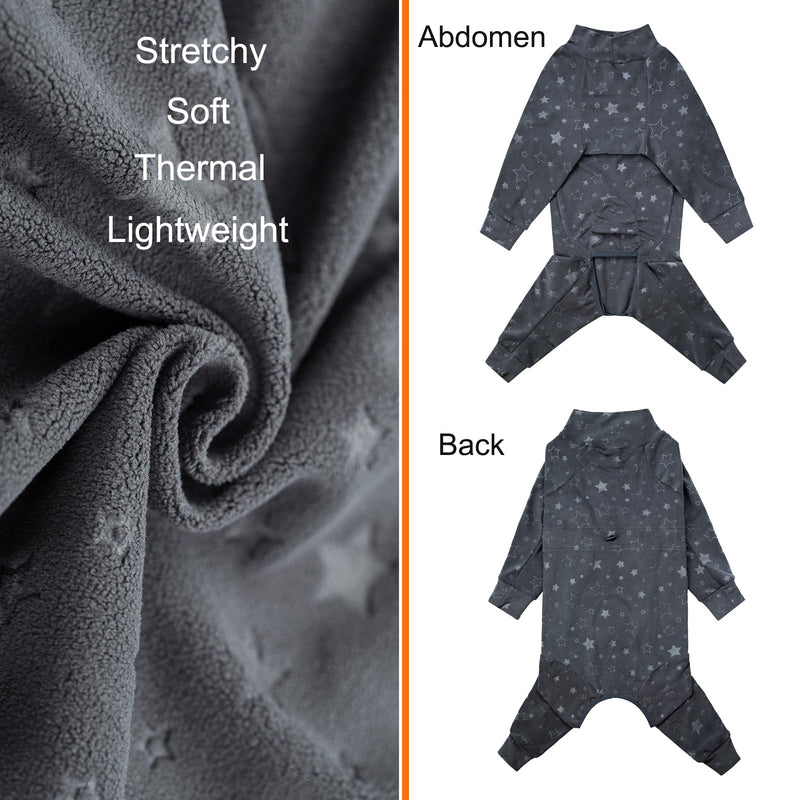 Dog Coats Autumn Winter Jumpsuit for Large Medium Dogs, Warmer Recovery Suit Polar Fleece Dog Bodysuit Lightweight Pajamas Pullover Stretchy Onesie Four-Legged Cold Weather Clothes(3XL, Grey) 3X-Large - BeesActive Australia