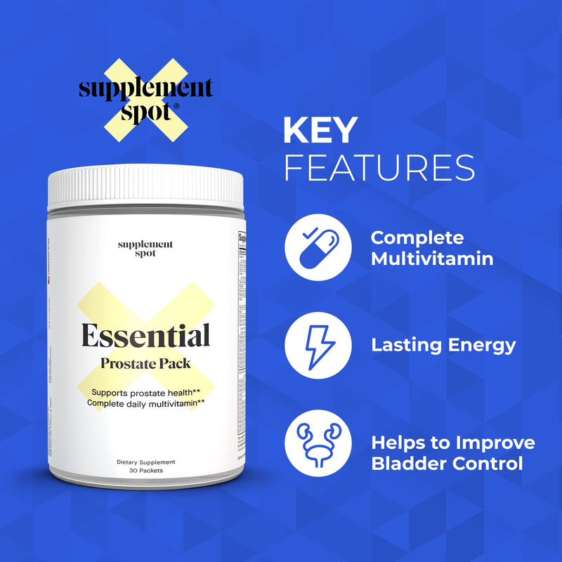 Essential Prostate Health Pack - Daily Multivitamin Supplements for Men w/Saw Palmetto, Vitamins, Minerals - Daily Multivitamin for Men to Support Prostate & Overall Health - 30 Packets