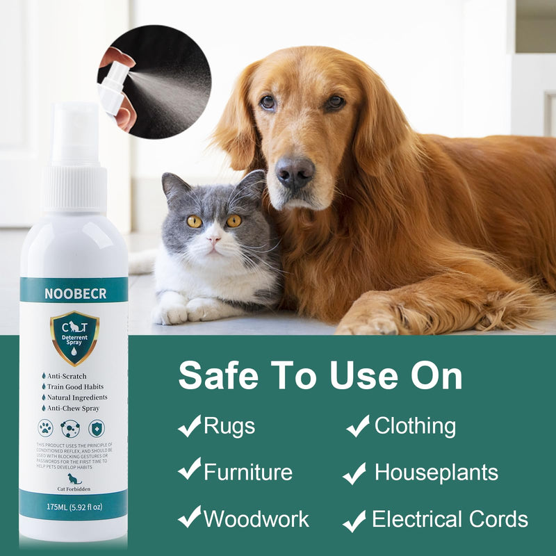 Cat Deterrent Spray, 175ML. Cat Deterrent Indoor for Cat and Kittens. Cat Deterrent Indoor & Outdoor Training Aid for Furniture, Sofa, Rugs, Curtain. Cat Scratch Furniture Protector. - BeesActive Australia