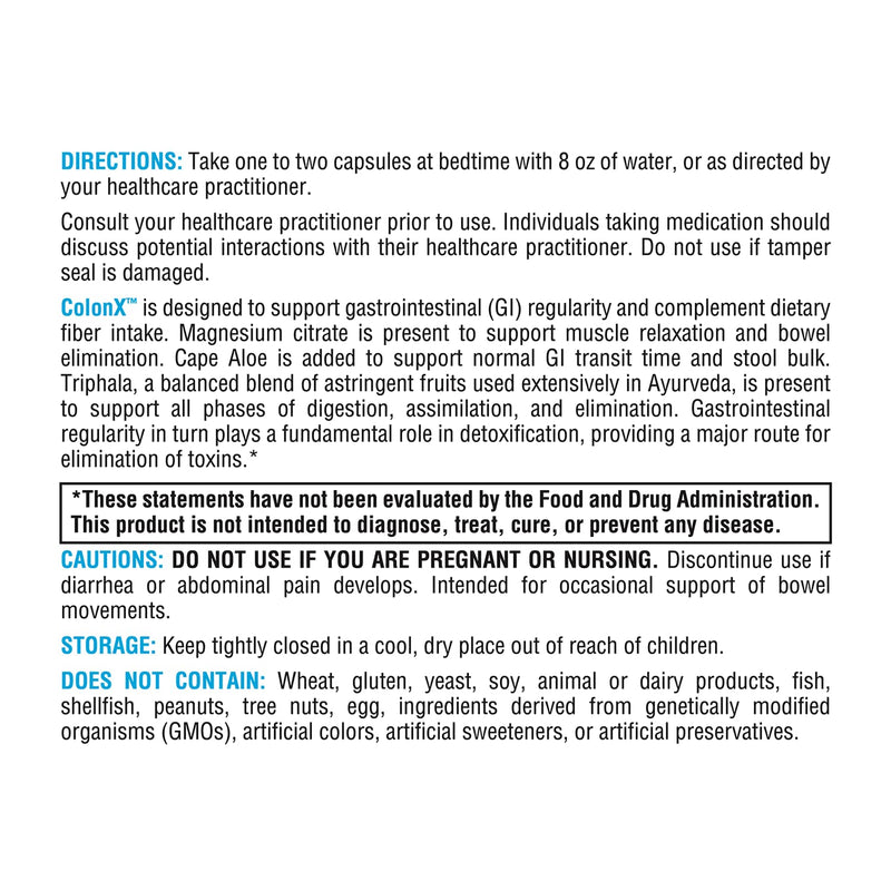 XYMOGEN ColonX - Supports GI Motility, Stool Bulk, Digestion, Assimilation, and Elimination - Triphala Supplement with Magnesium Citrate, Cape Aloe (60 Capsules) - BeesActive Australia