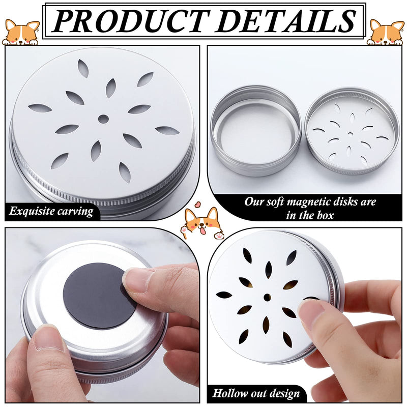Oudain 12 Pack Dog Scent Work Tins, Dog Scent Training Box, Dog Nose Metal Container with 12 Magnetic Dots, Dog Scent Training Kit Smell Training Canisters Aluminum Cans for Dogs Training (Cute) - BeesActive Australia