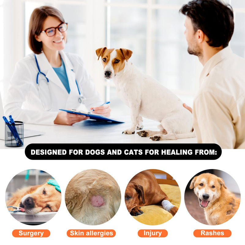 Inflatable dog neck collar with cone for dogs and cats, adjustable leak protection dog collar and comfortable cat collar for recovery after operations or wounds (M) M - BeesActive Australia