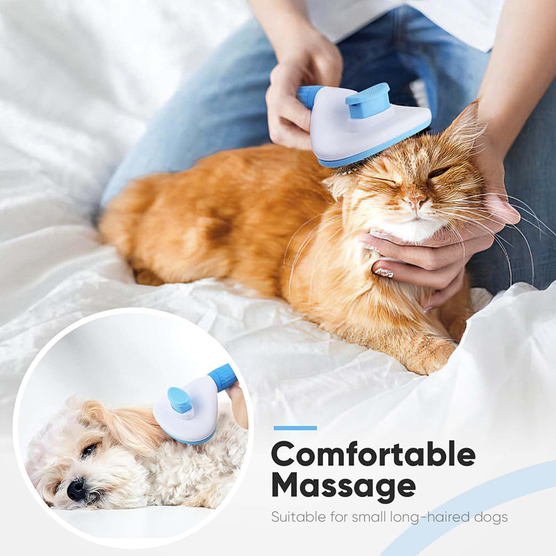 Cat Brush Self Cleaning Slicker Brush with Release Button, Dog Shedding Brush for Grooming, Cat Comb Pet Massage Tool Suitable for Long or Short Pet Hair Cleaner, Removes Tangles & Loose Fur - BeesActive Australia