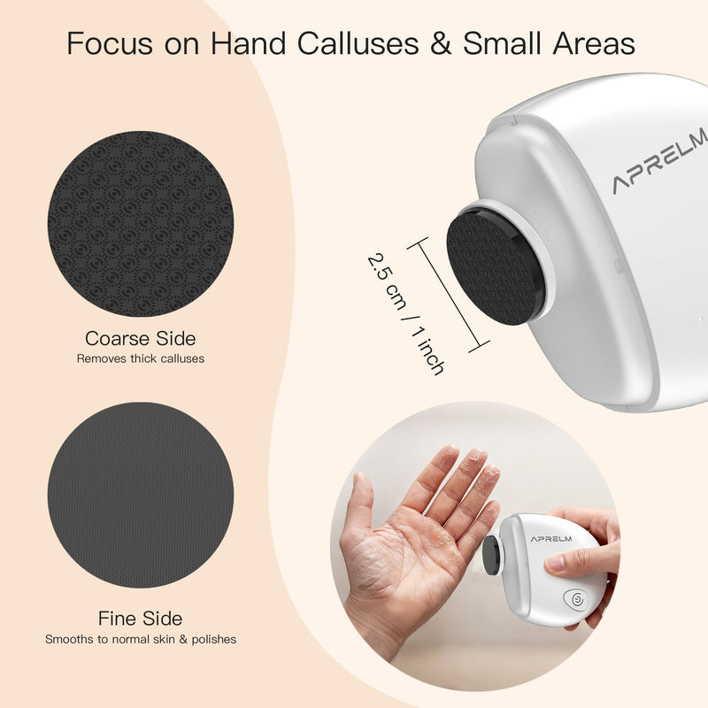 Portable Electric Hand & Foot Callus Remover with 2 Glass Grinding Heads, Rechargeable 800RPM Mini Electric Hand & Foot File for Travel Outdoors Office Gym (E9 Pearl White) - BeesActive Australia