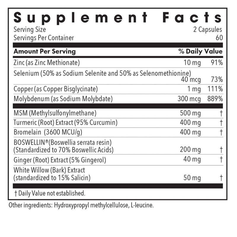 ARG InflaMed Joint and Connective Tissue, 120 Capsules | Synergistic Herbal and Enzyme Complex with MSM, Turmeric, Boswellia and Bromelain for Connective Tissue Support