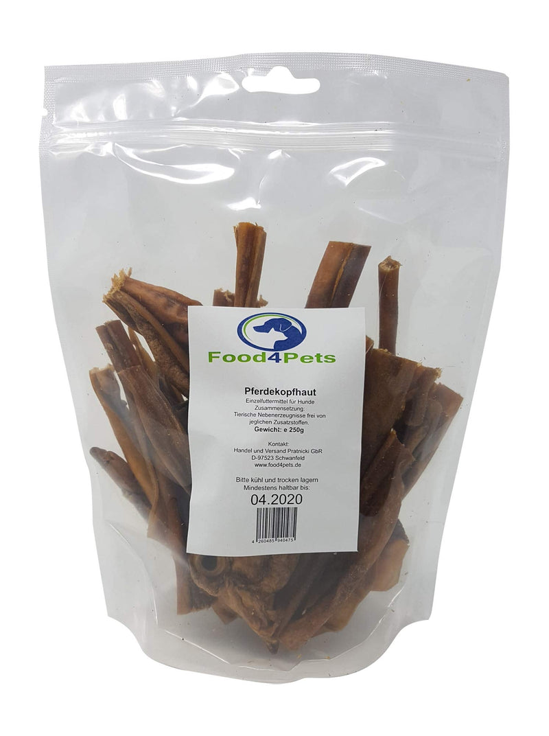 Food4Pets Horse Scalp Dog Treats 250g - 100% Horse Skin, Natural Dental Care & Chew Snack for Dogs - BeesActive Australia