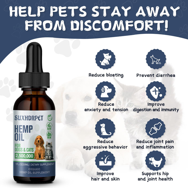 Hemp Oil for Dogs High Potency Pet Herbal Supplement for Hip and Joint