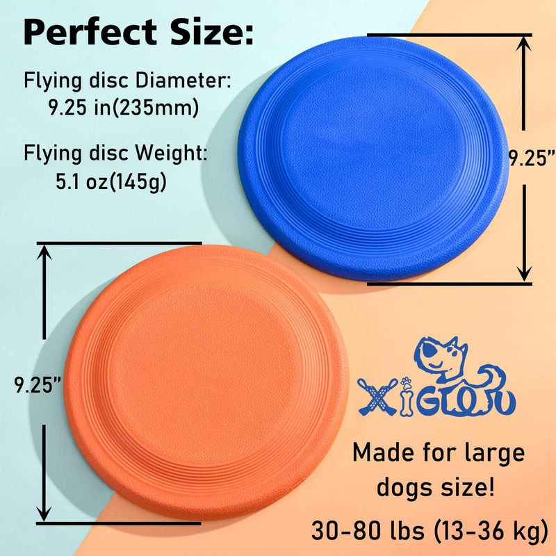 Dog Flying Disc - Durable Rubber Flying Disc Dog Toy - 9.25" Indestructible Rubber Dog Flying Discs Flyer Dog Toys - Puncture Resistant & Bite Resistant Extremely - for Medium Large Dogs Orange - BeesActive Australia