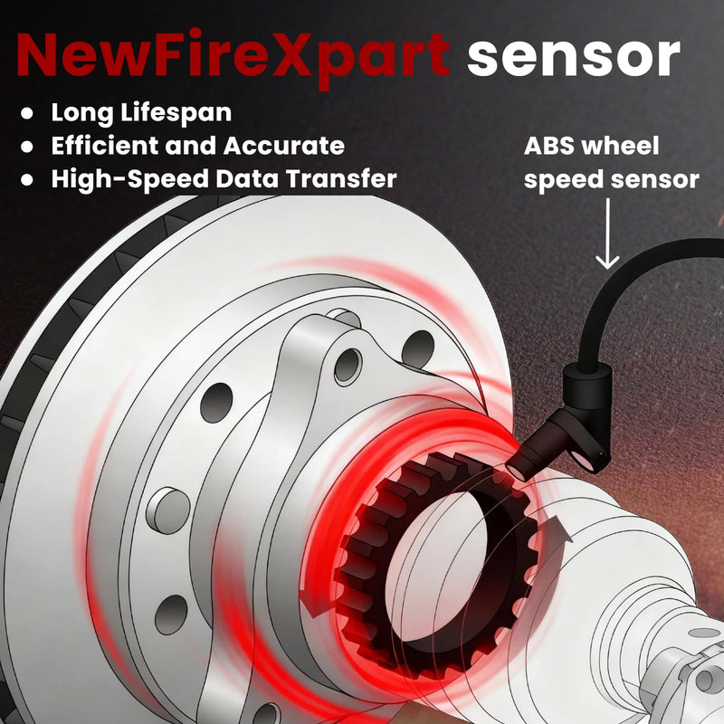 ABS Wheel Speed Sensor 4-Pack Complete Set, Compatible with 2007-2016 Compass Patriot & 2007-2012 Caliber, Replaces OE 5105573AB 5105572AB, Fits 1.8L 2.0L 2.4L Engines, Direct Fit