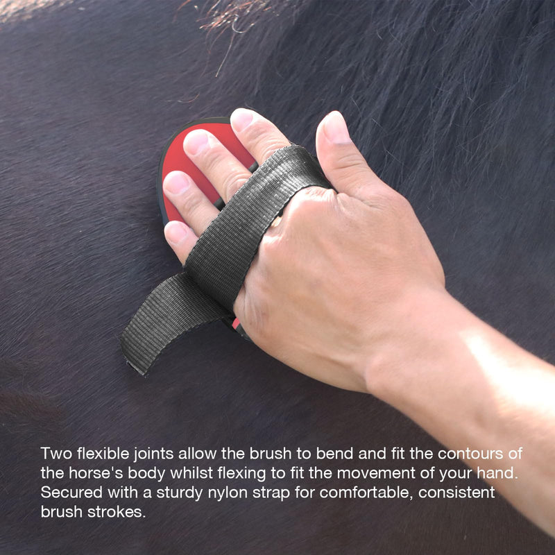 Harrison Howard Flexible Finish Brush Horse Grooming Brush Bendable Brush Convenient for Horse Scrubbing Comfortable Hold in Hand Red - BeesActive Australia