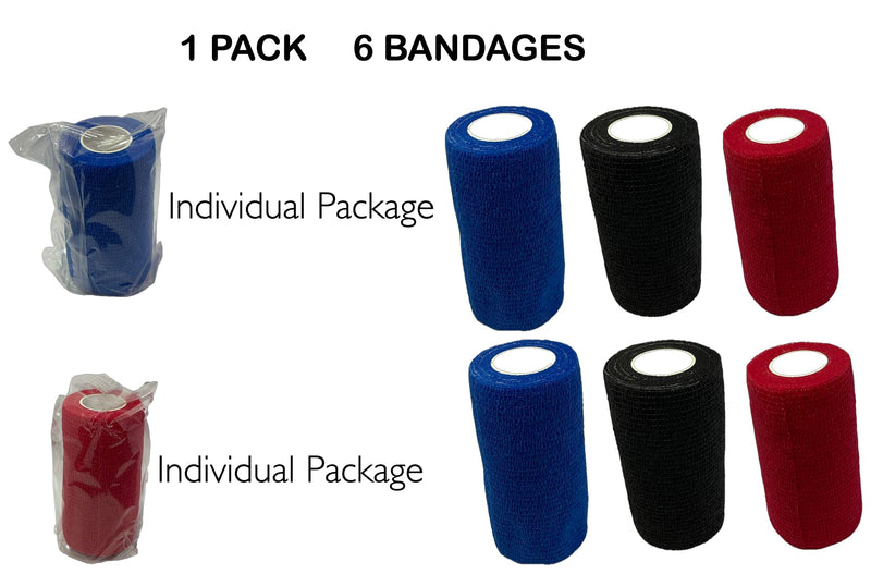AURPET 4" Self Adhesive Bandage Wrap Strong Vet Tape for Medical Wrap, Horse Wrap or Dog First Aid Cohesive Bandage Wrap Sports Wrap Self Stick Bandage Wrap (Black) Black - BeesActive Australia