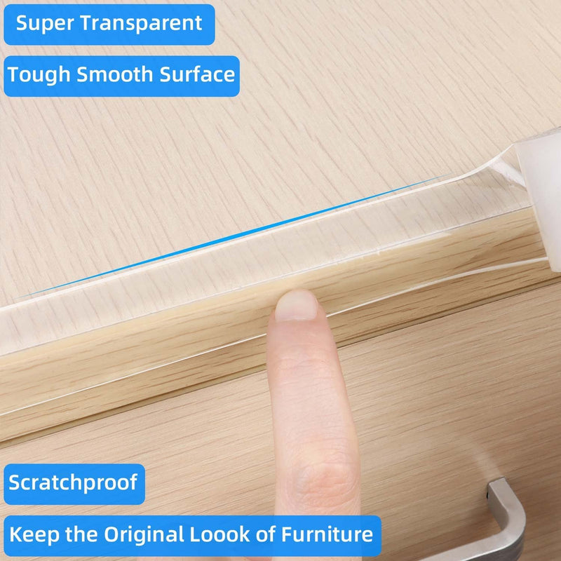 Clear Edge Protector Strip, 0.8in x 9.84FT, Sharp Edge Wrap Cover Tape, Self Adhesive Corner Protective Bumper Guards for Cabinet Door Desk Glass Table Furniture, Kitchen Countertop, Waterproof 1 Pack x 0.8in x 9.84FT - BeesActive Australia
