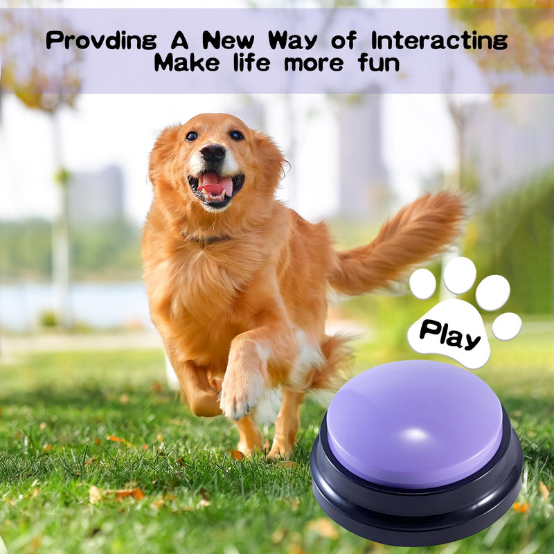 8 Pieces Voice Recording Button Dog Buttons for Communication Pet Training Buzzer Recordable Answer Buzzers Button Game Show Buzzers Funny Gift for Family Study Office Home Trivia Nights - BeesActive Australia