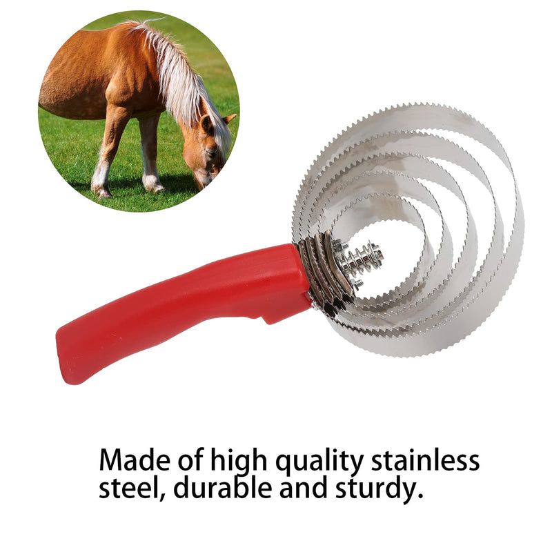 Curry comb 6 Ring Horse Shedding Comb Stainless Steel Spiral Curry Comb for Sheep Horses Cows Relieve Itching(5 turns) - BeesActive Australia
