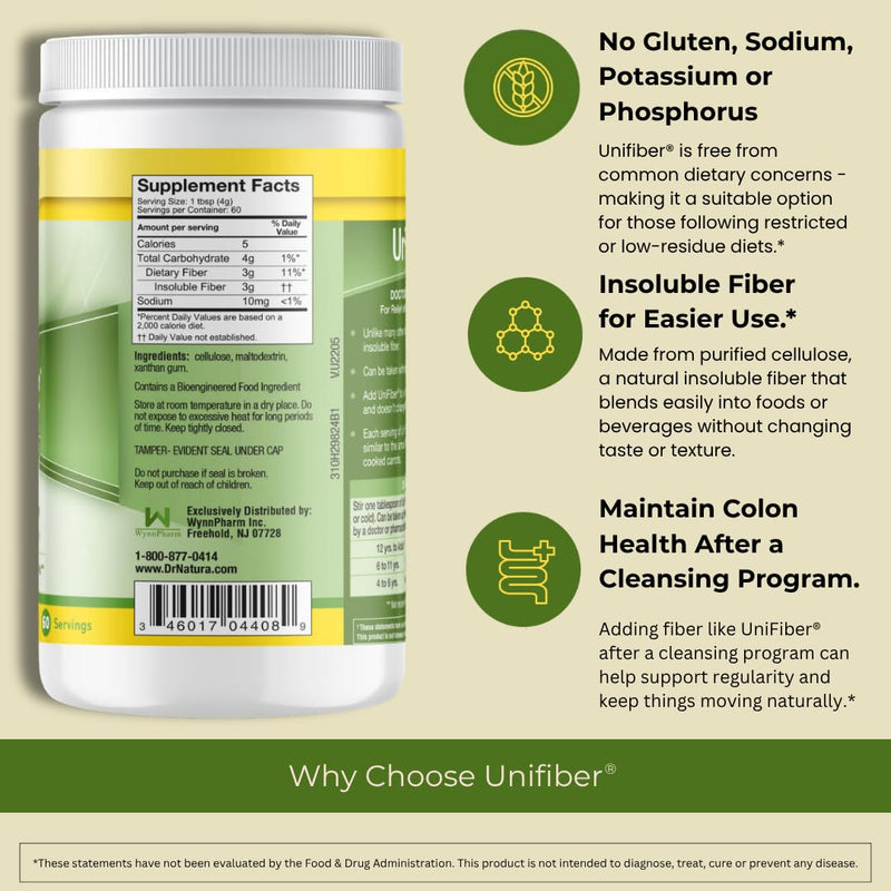 Dr. Natura® Unifiber, Natural Fiber Supplement, 8.4-Ounce. 8.4 Ounce (Pack of 1)