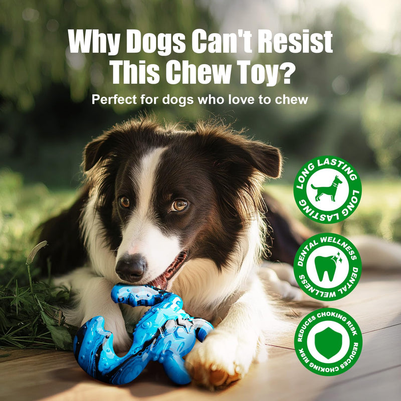 Dog Toys for Aggressive Chewers, Dog Toys for Large Dogs, Tough Nylon Crab-Shaped Dog Chew Toys with Bacon Flavor, Chew Toys for Aggressive Chewers, Blue - BeesActive Australia