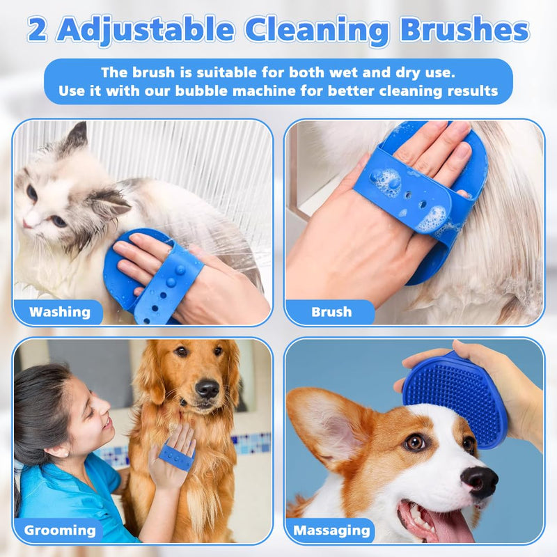 Electric Dog Shampoo Dispenser, Automatic Dog Soap Dispenser, Shampoo Frother Dog Grooming with Brush for Dog and Cat Bathing, Shampoo Foamer for Pet Bathing, Bathroom, Kitchen Sink, Toilet Cleaning - BeesActive Australia