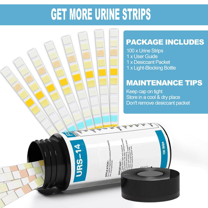 100ct 14 Parameters UTI Test Strips for Women & Men - Easy to Use for Quick & Accurate Results, at Home Urine Protein Test Strips, Easy to Read Results | 100 Strips - BeesActive Australia