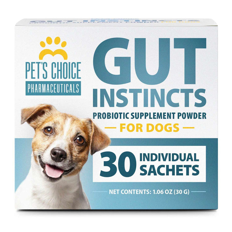Pet's Choice Gut Instincts Probiotic Supplement Powder Packets for Dogs, 30 ct, Veterinary Formulated Dog Probiotics with Vitamins for Gut Health, Digestive Balance, Diarrhea Support, Chicken Flavor 30 count