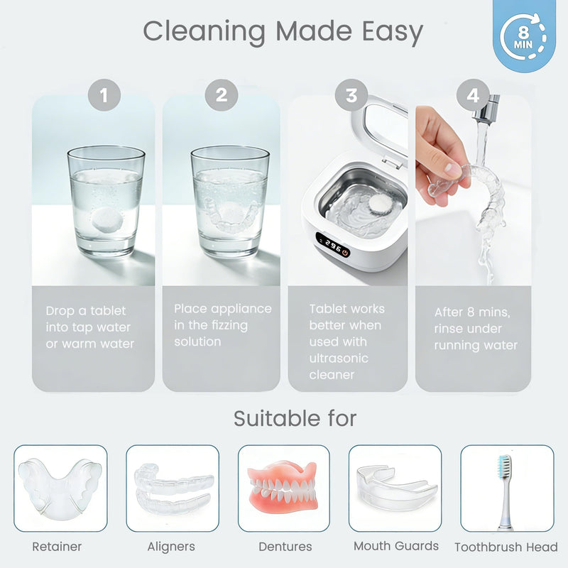 Viora Dental Retainer & Denture Cleaner Tablets, Mint Fresh, 60 Count