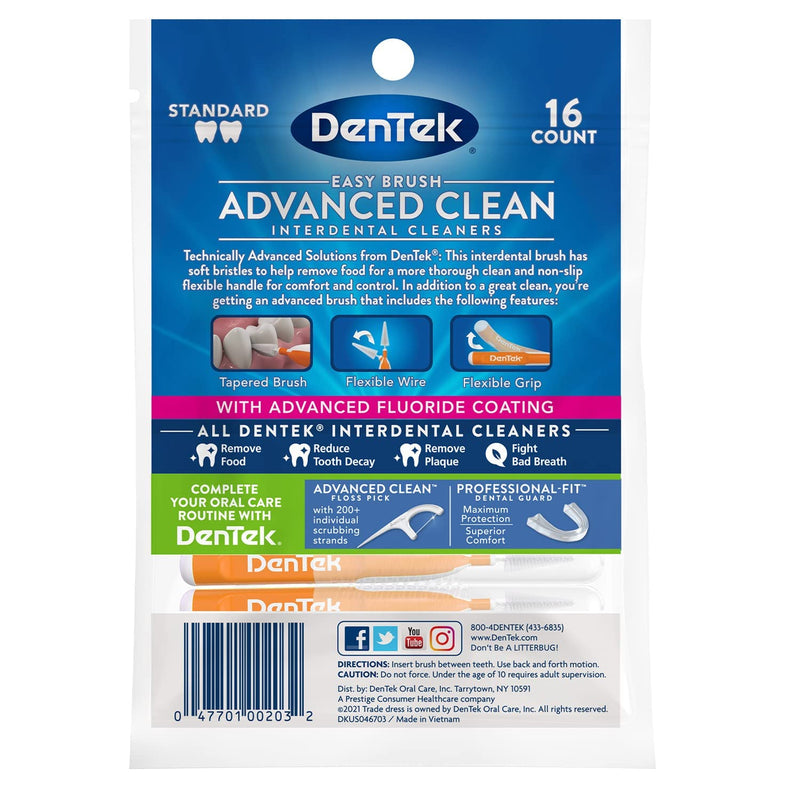 DenTek Easy Brush Interdental Cleaners, Mint, 16 Count | 10 Pack 16 Count (Pack of 10)