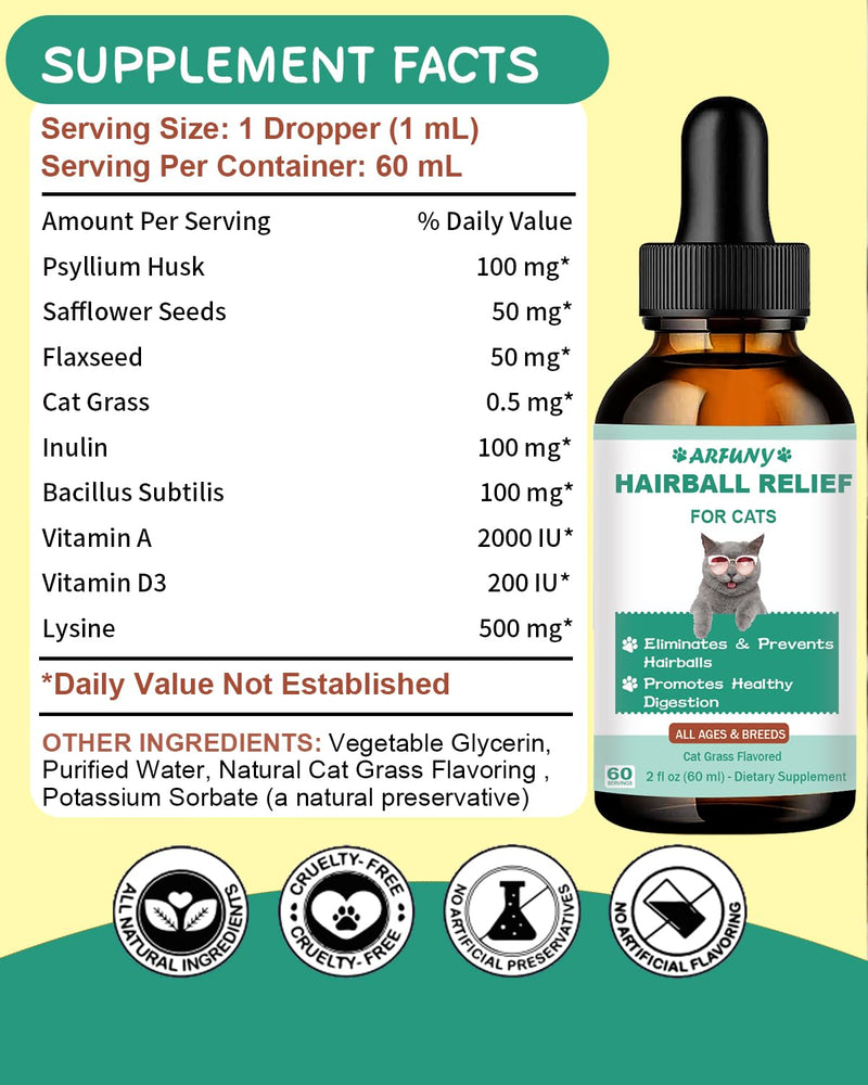 SANTKOL Anti-Hairball Cat | Dissolving Hairballs Cat | Promotes elimination of hairballs | Supports the cat's intestines and healthy digestion With cat grass, inulin, probiotics, vitamins - BeesActive Australia