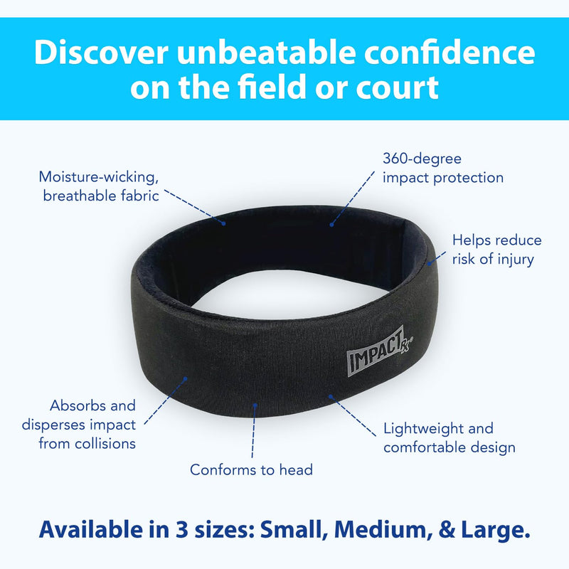 ImpactRx Head Guard – Protective Sports Headband for Soccer, Basketball, and More – 360-Degree Impact Protection, Moisture-Wicking Fabric – Available in Small, Medium, Large