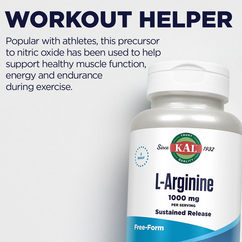 KAL 1000 Mg L-arginine Tablets, 120 Count 120 Count (Pack of 1)