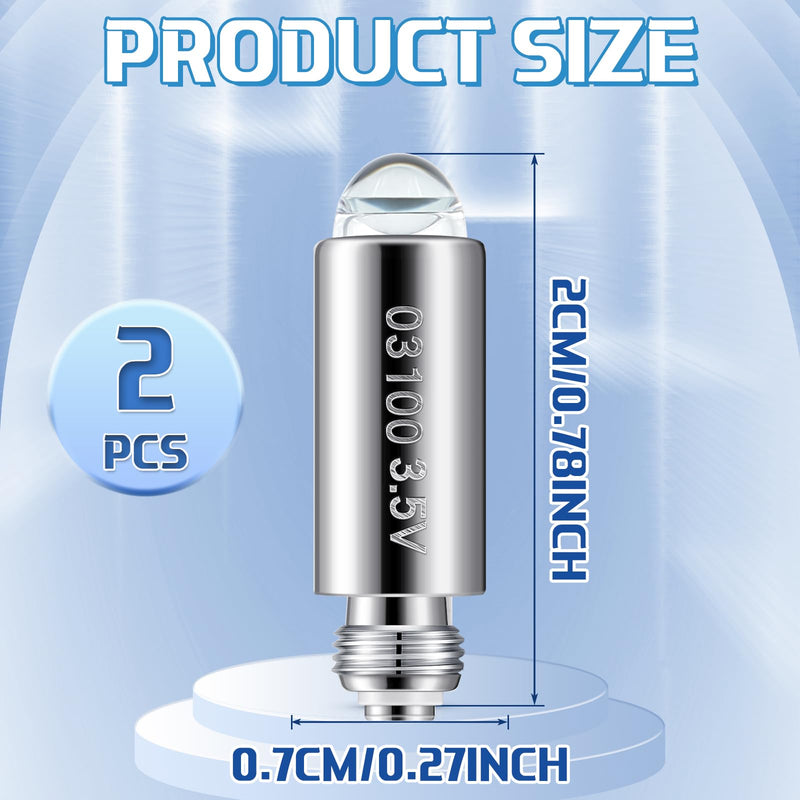 Funtery 2 Pcs Halogen Replacement Bulbs Compatible with Welch Allyn, 3.5v Lamp Type 03100-u Otoscope Lamp
