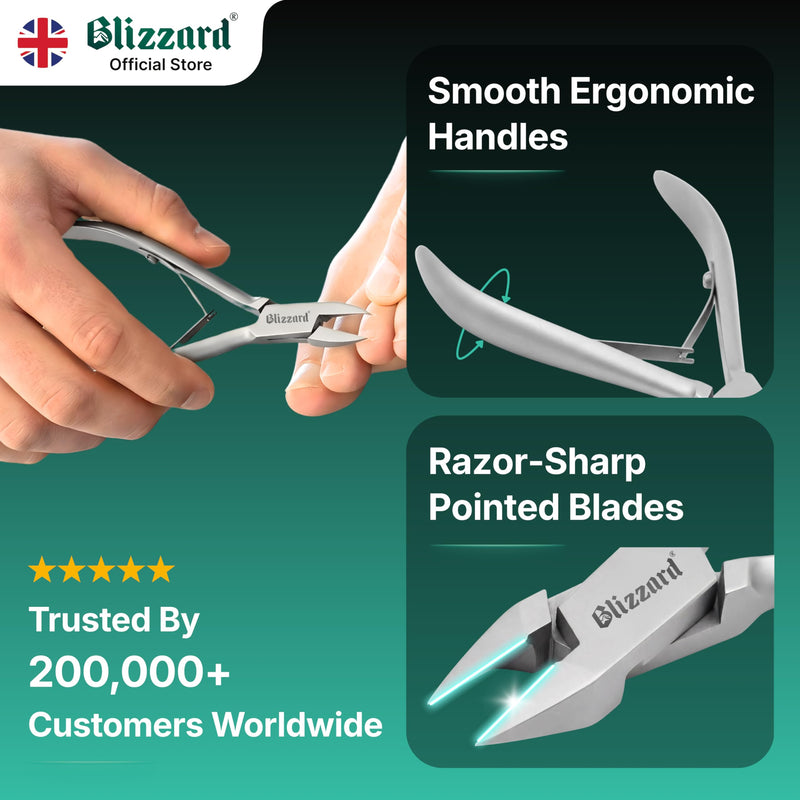 Ingrown Nail Clippers for Men with Ingrown Toenails – Blizzard Podiatrist Toenail Clipper Set German Forged (13 - Arrow Point - Smooth) 13 - Arrow Point - Smooth