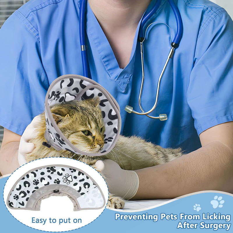 FAINCA Cat Neck Brace, Cat Collar, Adjustable Neck Brace for Cats, Soft Cat Neck Brace, Cat Neck Collar for After Operations and Injuries, Prevents Licking Wounds (Grey/S) SY-MXQ-S - BeesActive Australia