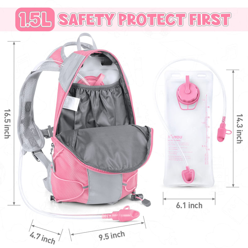 Hydration Pack for Kids Hydration Backpack with 1.5L Hydration Bladder Lightweight Insulated Water Pack for Hiking Biking Climbing Running