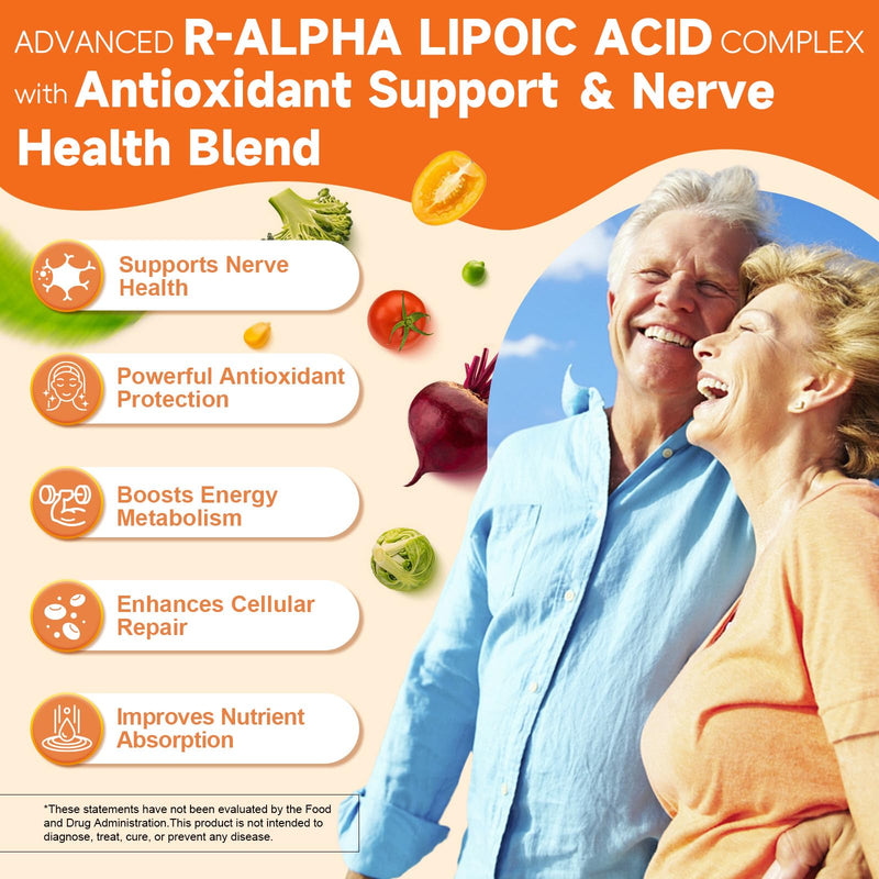 Totaria R Alpha Lipoic Acid 600mg - Stabilized ALA Supplement for Neuropathy Support Capsules, Nerve Health, Nervous System and Antioxidant, Non-GMO, Gluten Free, Vegan Safe 120 Counts 120 Count (Pack of 1)