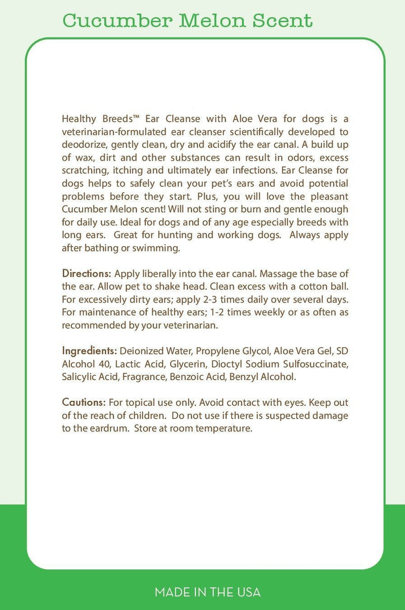 Healthy Breeds Otterhound Ear Cleanse with Aloe Vera Cucumber Melon 8 oz