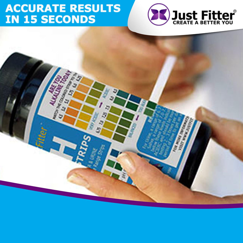 Just Fitter pH Test Strips for Testing Alkaline and Acid Levels in the Body. Track & Monitor Your pH Level Using Saliva and Urine. Get Highly Accurate Results in Seconds. 1